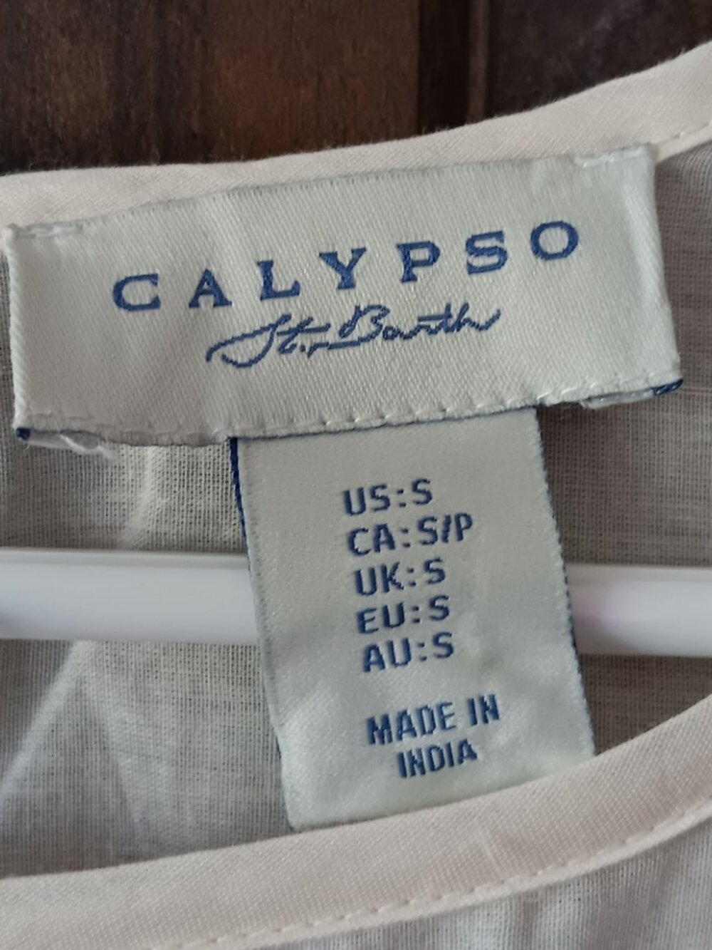 CALYPSO ST. BARTH Cream and Pink Embroidered and Ruffled Peasant Blouse Size S - Picture 13 of 15